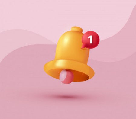 Yellow 3D notification bell icon - Illustration