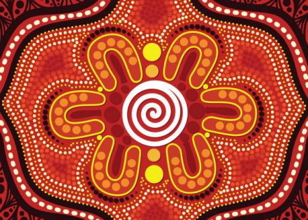 Vector aboriginal style of dot artwork