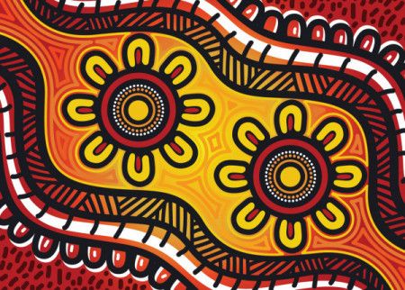 Vector aboriginal style of artwork