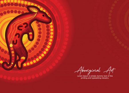 Aboriginal poster design with kangaroo artwork