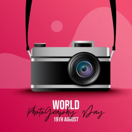 Camera Illustration, World Photography Day Concept