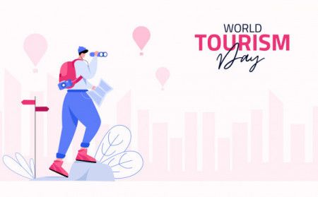 Man Searching For Location, World Tourism Day Illustration