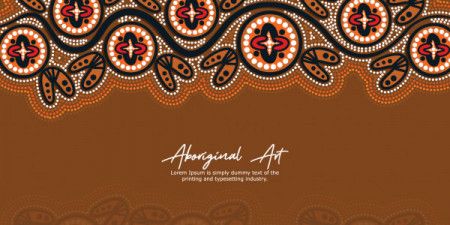Brown aboriginal art poster design