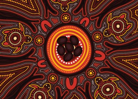 Aboriginal dot turtle art background