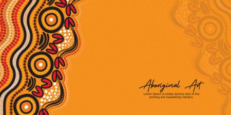 Yellow aboriginal art poster design