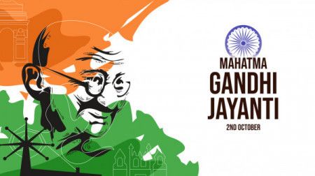 Happy Gandhi Jayanti Abstract Illustration
