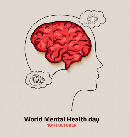 World Mental Health Day Minimal Style Illustration
