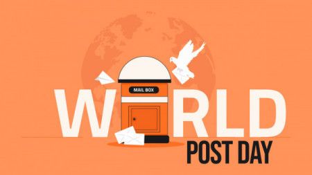 World Post Day Flat Design With Postbox