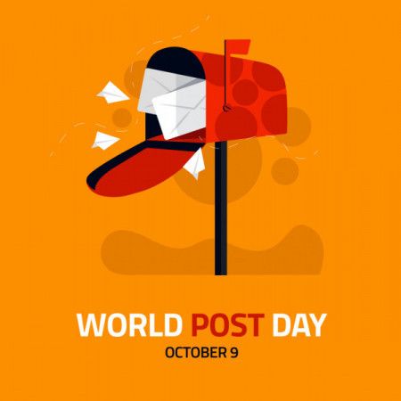 World Post Day Design With Postbox