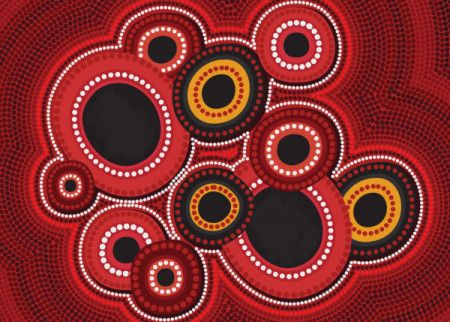 Aboriginal circle design red and black