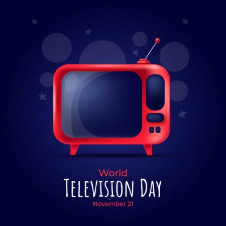 World television day banner with old TV illustration