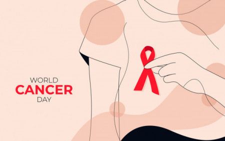 Breast cancer awareness and world cancer day concept illustration
