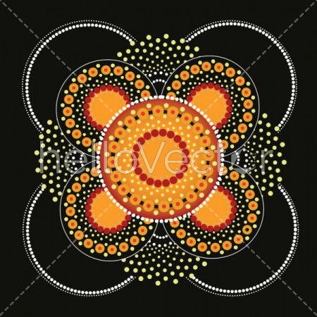 Aboriginal dot art background vector 