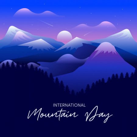 Blue mountain illustration, International Mountain Day