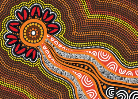 Vector aboriginal style of dot artwork