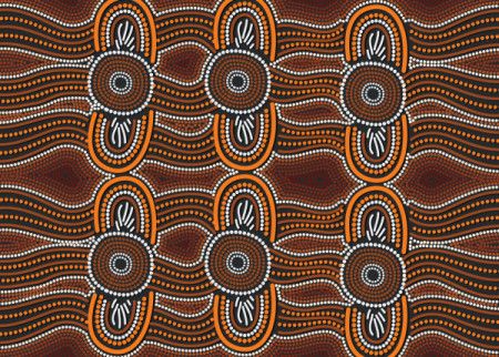 Aboriginal dot art seamless pattern design