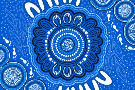 Blue Aboriginal Art Painting - Vector