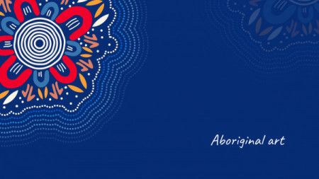 Aboriginal dot artwork poster design - Blue