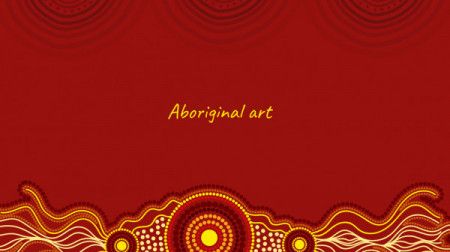 Red aboriginal artwork banner