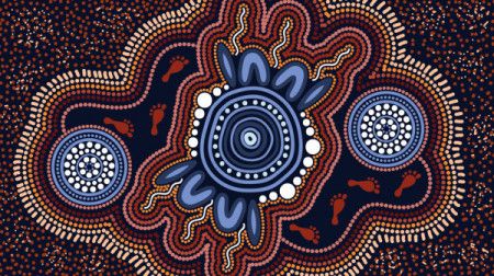 Aboriginal dot design vector artwork