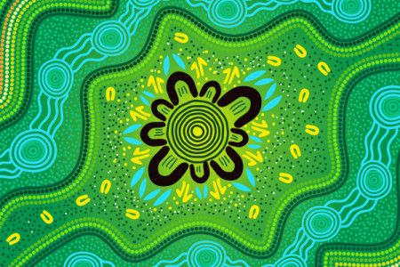 Green Aboriginal Art Painting - Vector