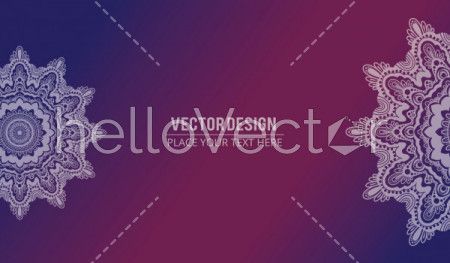 Abstract floral effect banner with text. Mandala design texture background - Vector
