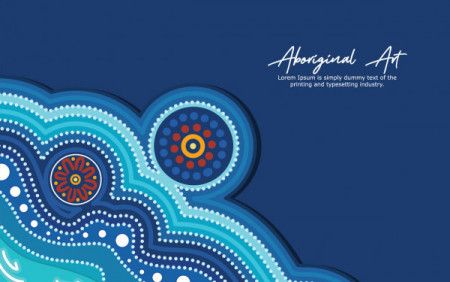 Aboriginal poster design with river art