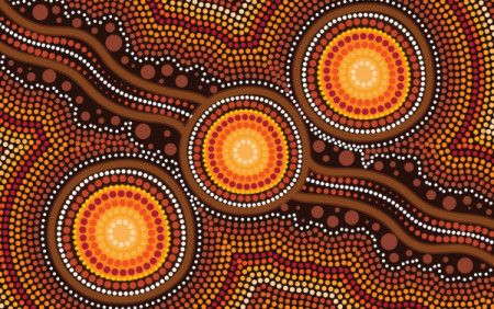 Aboriginal dot circle design background