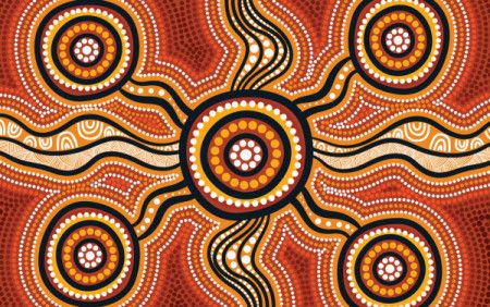 Aboriginal connection concept dot painting
