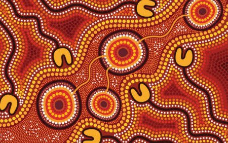 Connection concept dot aboriginal colorful painting