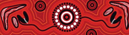 Red landscape aboriginal dot artwork