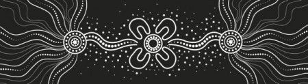 Aboriginal black and white art illustration