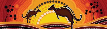 Aboriginal landscape kangaroo art