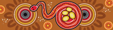 Snake With Egg Aboriginal Artwork