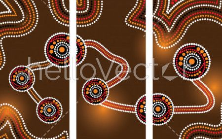 Aboriginal art vector painting, Connection concept.