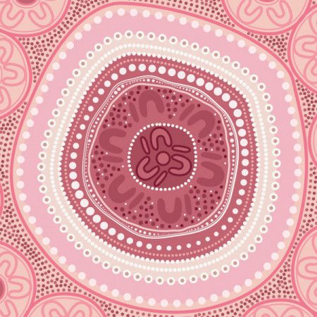 Pink Aboriginal Dot Design - Vector