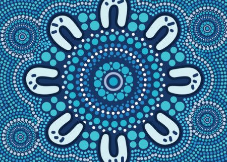 Aboriginal dot blue vector artwork