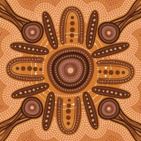 Indigenous Australian Dot Art Background