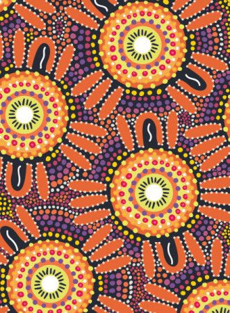 Bright Colorful Aboriginal Dot Background