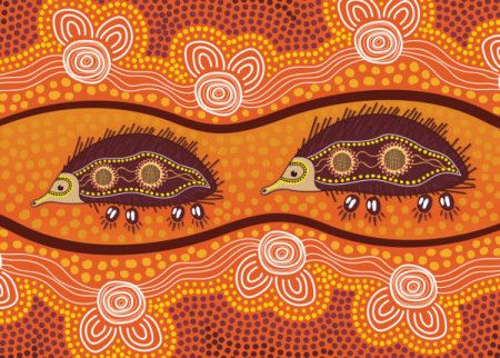 Echidna Aboriginal Painting - Vector