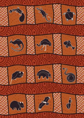 Vector aboriginal artwork with animals