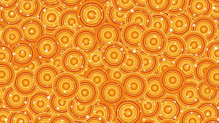 Yellow aboriginal circle pattern seamless background