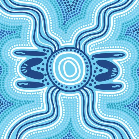 Aboriginal design blue vector painting