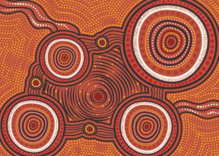 Connection concept dot aboriginal art vector painting