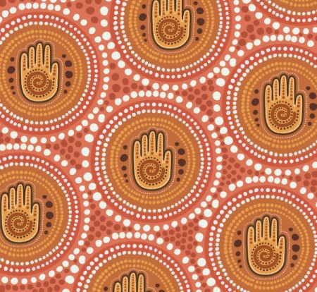 Healing hand aboriginal dot pattern artwork
