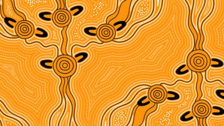 Yellow Aboriginal Artwork - Vector