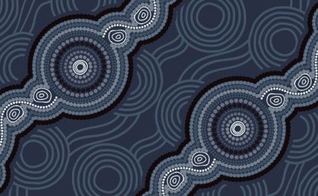 Aboriginal design vector blue background