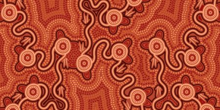 Connection concept aboriginal dot art vector artwork