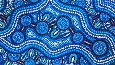 Dot design aboriginal blue artwork