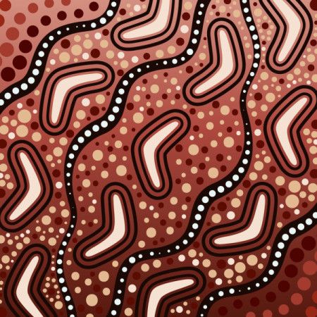Aboriginal Boomerang Background - Vector